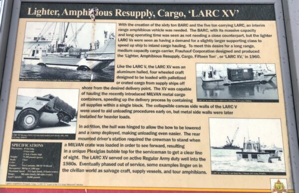 LIGHTER, AMPHIBIOUS RESUPPLY, CARGO, ‘LARC XV’ MEMORIAL PANEL