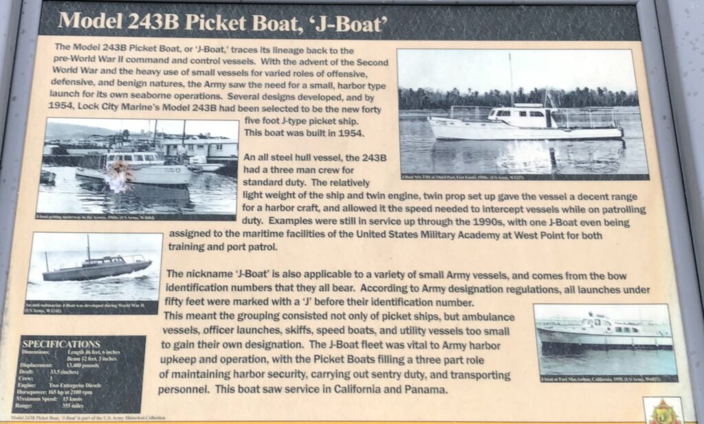 MODEL 234B PICKET BOAT, ‘J-BOAT’ MEMORIAL PANEL