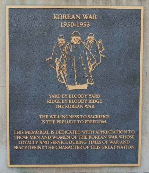 OCONEE COUNTY KOREAN WAR MEMORIAL PLAQUE