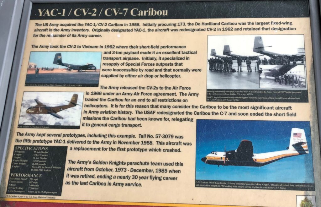 YAC-1/CV-2/CV-7 CARIBOU MEMORIAL PANEL