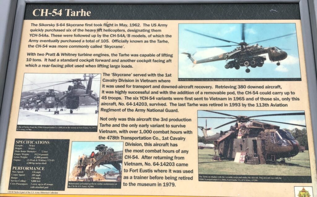 CH-54 TARHE MEMORIAL PANEL