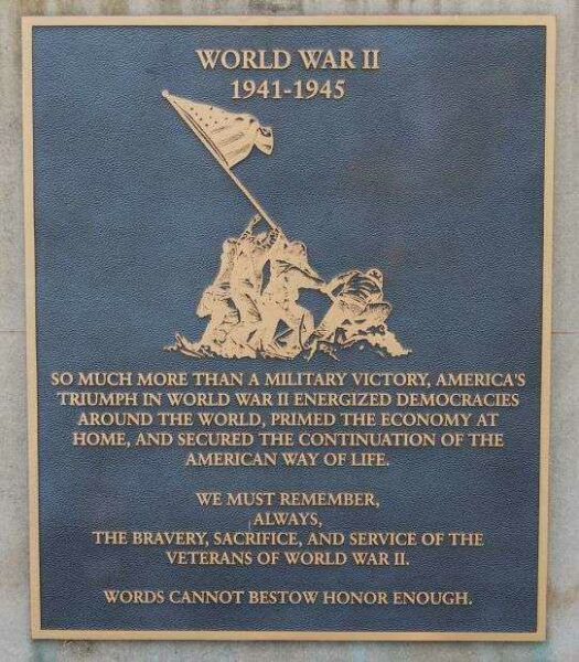 OCONEE COUNTY WORLD WAR II MEMORIAL PLAQUE