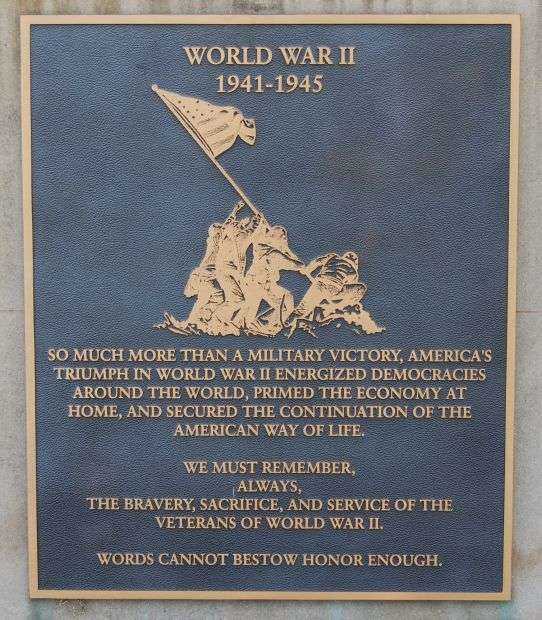 OCONEE COUNTY WORLD WAR II MEMORIAL PLAQUE