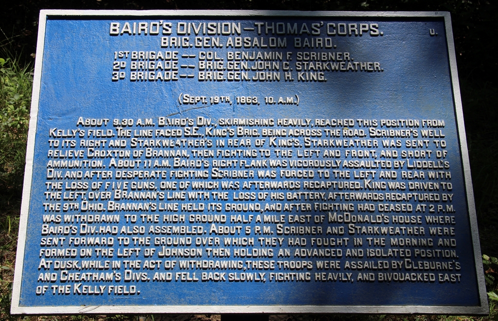 BAIRD’S DIVISION-THOMAS’ CORPS 9.30 A.M. WAR MEMORIAL PLAQUE