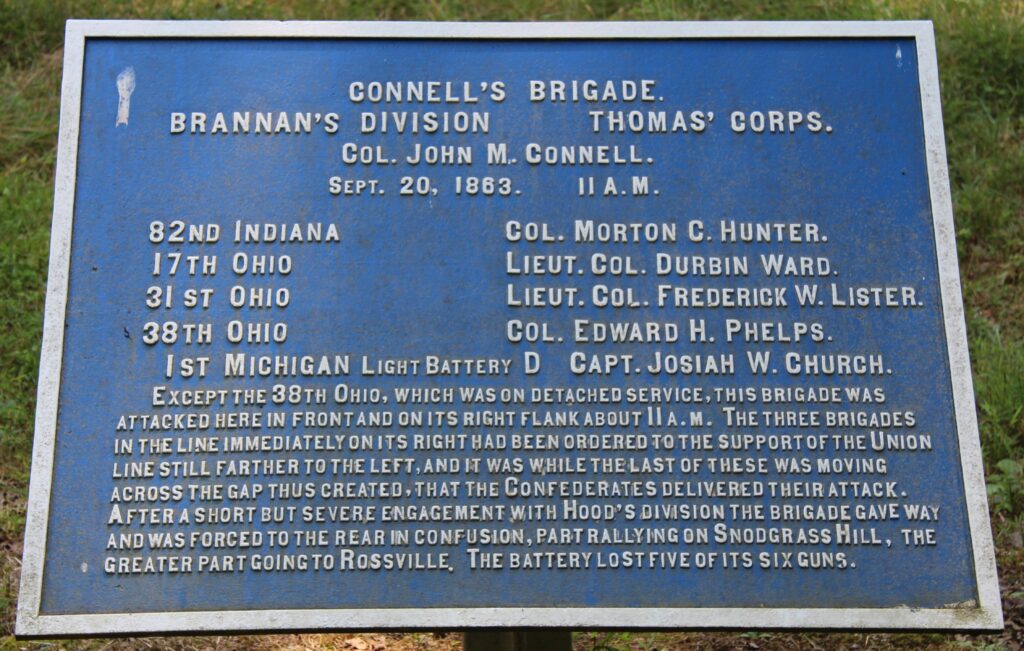 CONNELL’S BRIGADE MEMORIAL PLAQUE 11 A.M.