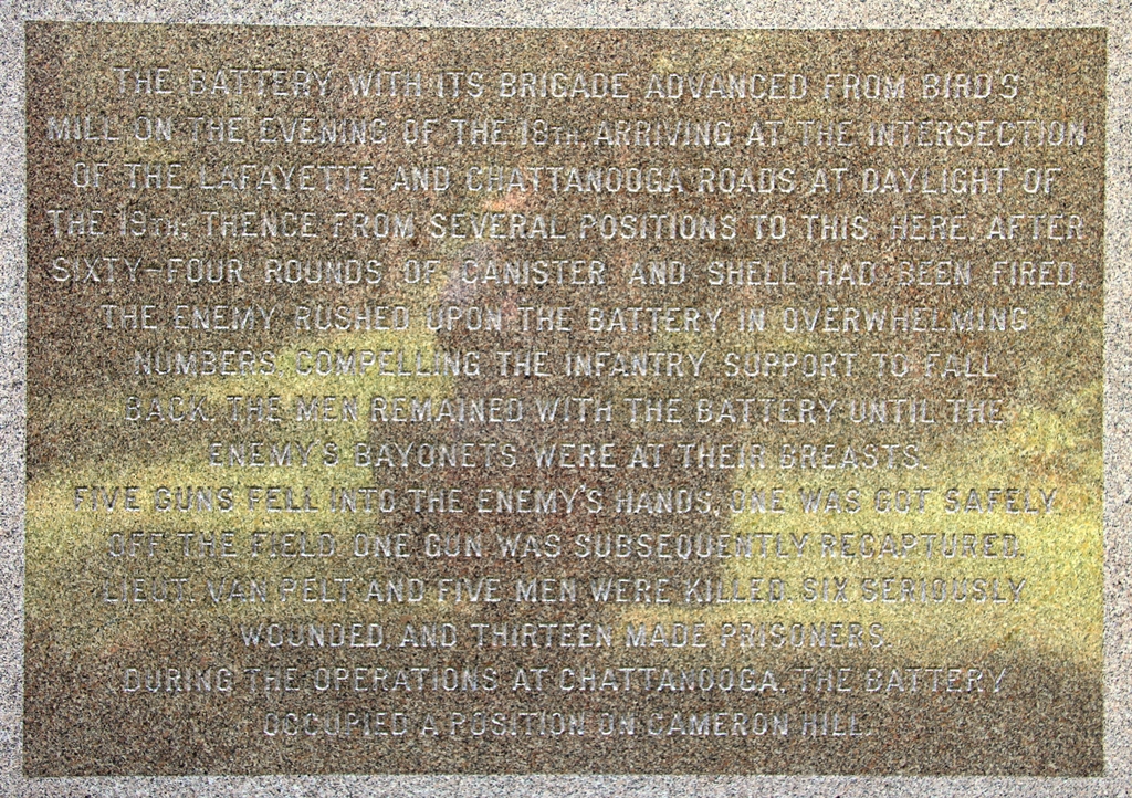 MICHIGAN LOOMIS: BATTERY A, FIRST ARTILLERY MEMORIAL BACK PLAQUE