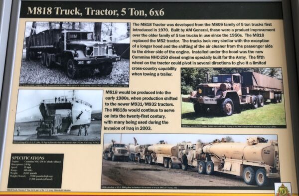 M818 TRUCK, TRACTOR, 5 TON, 6X6 MEMORIAL PANEL
