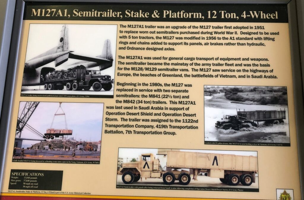 M127A1, SEMITRAILER, STAKE & PLATFORM, 12 TON 4-WHEEL MEMORIAL PANEL