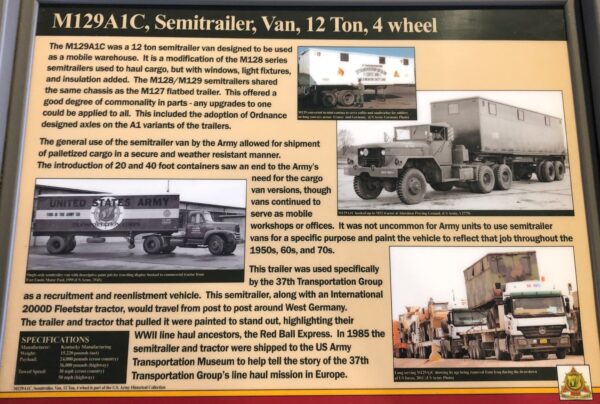 M129A1C, SEMITRAILER, VAN, 12 TON, 4 WHEEL MEMORIAL PANEL