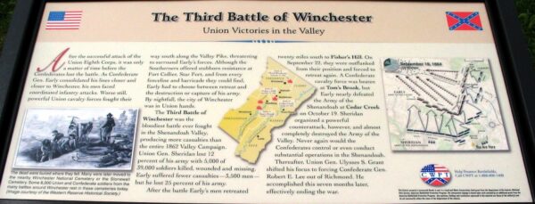 THE THIRD BATTLE OF WINCHESTER UNION VICTORIES IN THE VALLEY MEMORIAL PANEL