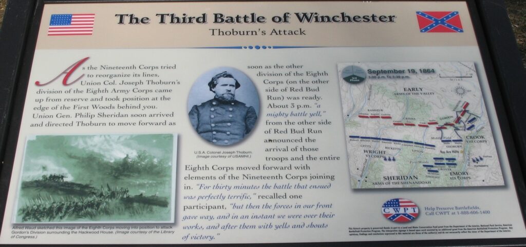 THE THIRD BATTLE OF WINCHESTER THOBURN’S ATTACK MEMORIAL PANEL