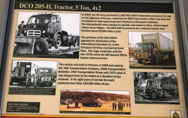 DCO 205-H, TRACTOR, 5 TON, 4X2 MEMORIAL PANEL