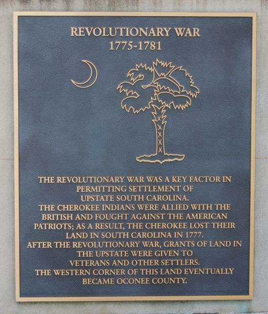 OCONEE COUNTY REVOLUTIONARY WAR MEMORIAL PLAQUE