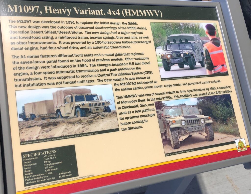 M1097, HEAVY VARIANT, 4X4 (HMMWV) MEMORIAL PANEL