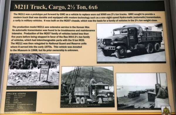 M211 TRUCK, CARGO, 21/2 TON, 6X6 MEMORIAL PANEL