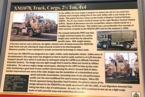 XM1078, TRUCK, CARGO, 21/2 TON, 4X4 MEMORIAL PANEL