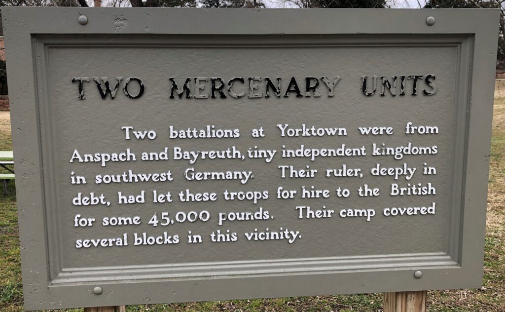 TWO MERCENARY UNITS REVOLUTIONARY WAR MEMORIAL MARKER