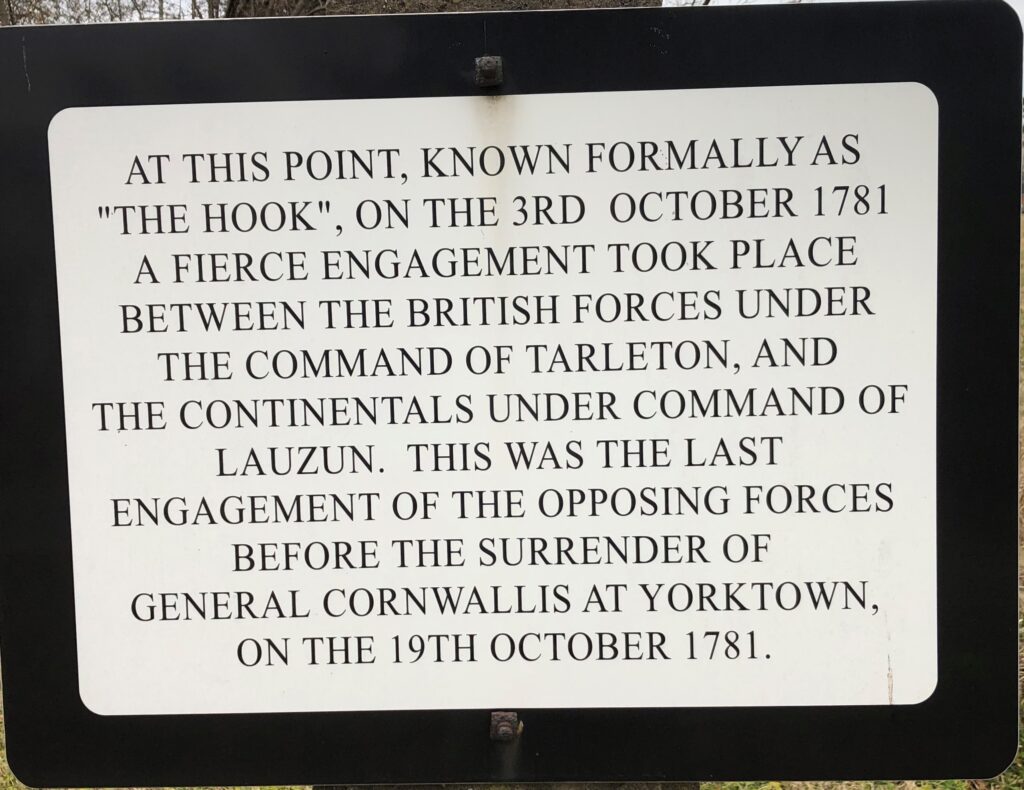 “THE HOOK” REVOLUTIONARY WAR MEMORIAL PLAQUE