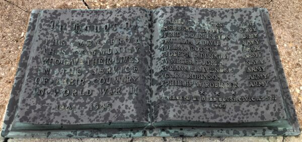 DABB HOUSE CIVIC ASSOCIATION WORLD WAR II HONOR ROLL MEMORIAL
