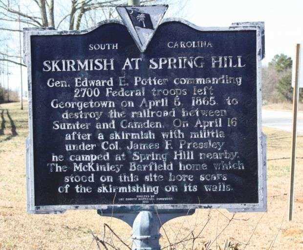 SKIRMISH AT SPRING HILL WAR MEMORIAL MARKER