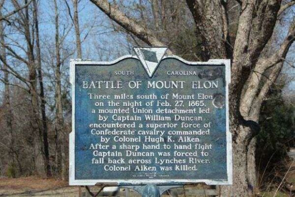 BATTLE OF MOUNT ELON WAR MEMORIAL MARKER