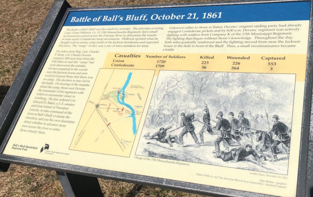 BATTLE OF BALL’S BLUFF, OCTOBER 21, 1861 MEMORIAL PANEL