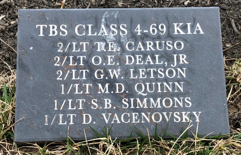 TBS CLASS 4-69 KIA WAR MEMORIAL TABLET