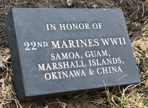 22ND MARINES WWII MEMORIAL TABLET