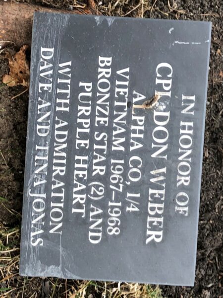 CPL DON WEBER WAR MEMORIAL