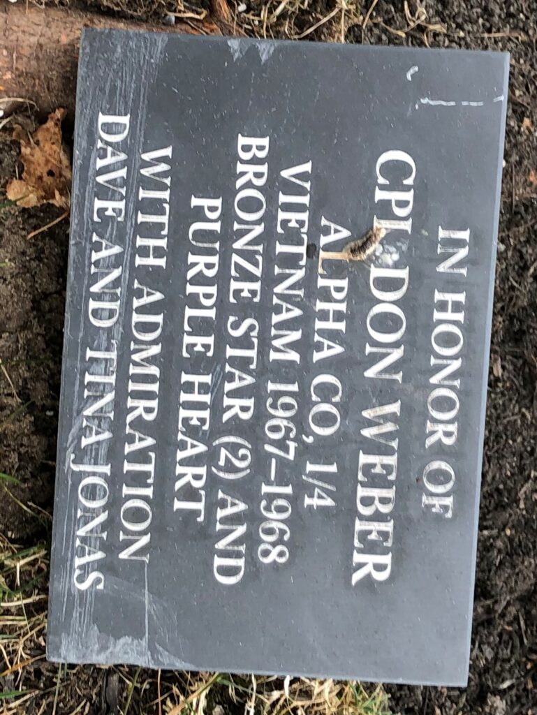 CPL DON WEBER WAR MEMORIAL