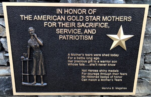 QUANTICO IN HONOR OF THE AMERICAN GOLD STAR MOTHERS MEMORIAL PLAQUE