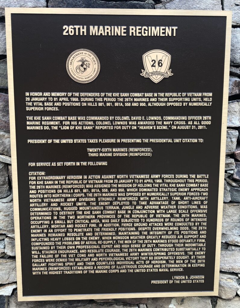 26TH MARINE REGIMENT WAR MEMORIAL