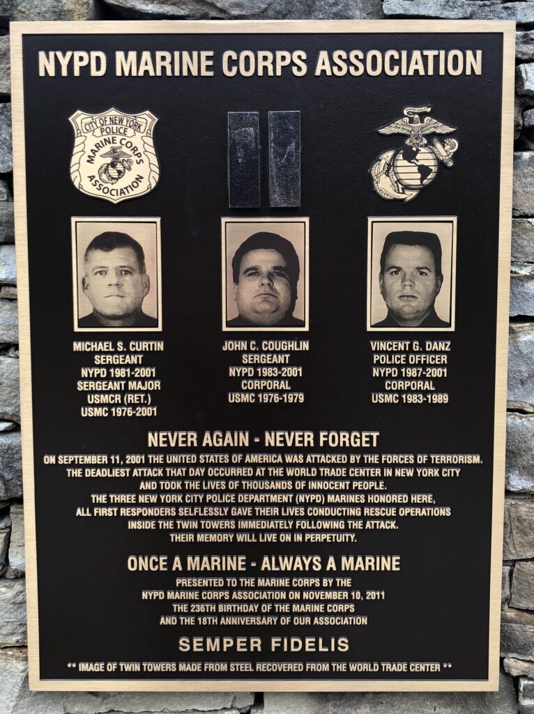 NYPD MARINE CORPS ASSOCIATION WAR MEMORIAL PLAQUE