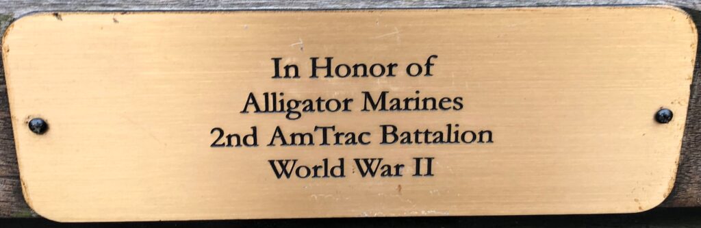 ALLIGATOR MARINES 2ND AMTRAC BATTALION WORLD WAR II MEMORIAL PLAQUE