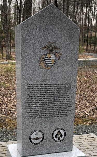 DEDICATED TO FORCE RECONAISSANCE AND SPECIAL OPERATIONS MEMORIAL BACK