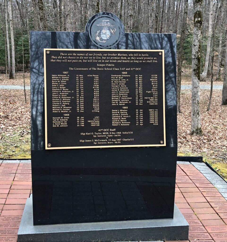 THE LIEUTENANTS OF THE BASIC SCHOOL CLASS 3-67 AND 41ST OCC MEMORIAL