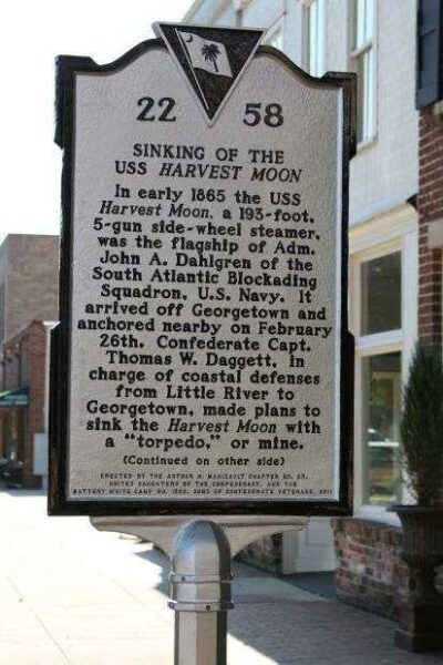 SINKING OF THE USS HARVEST MOON MEMORIAL MARKER FRONT