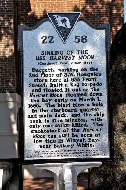 SINKING OF THE USS HARVEST MOON MEMORIAL MARKER BACK