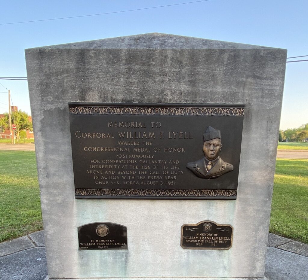 CORPORAL WILLIAM F. LYELL MEDAL OF HONOR WAR MEMORIAL
