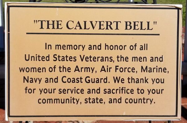 “THE CALVERT BELL” WAR MEMORIAL PLAQUE