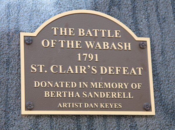 THE BATTLE OF THE WABASH 1791 MEMORIAL PLAQUE