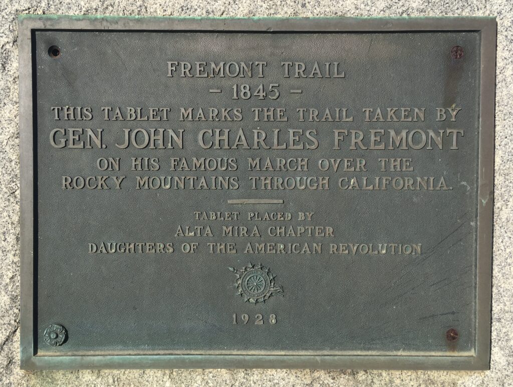 GEN. JOHN CHARLES FREMONT MEMORIAL PLAQUE