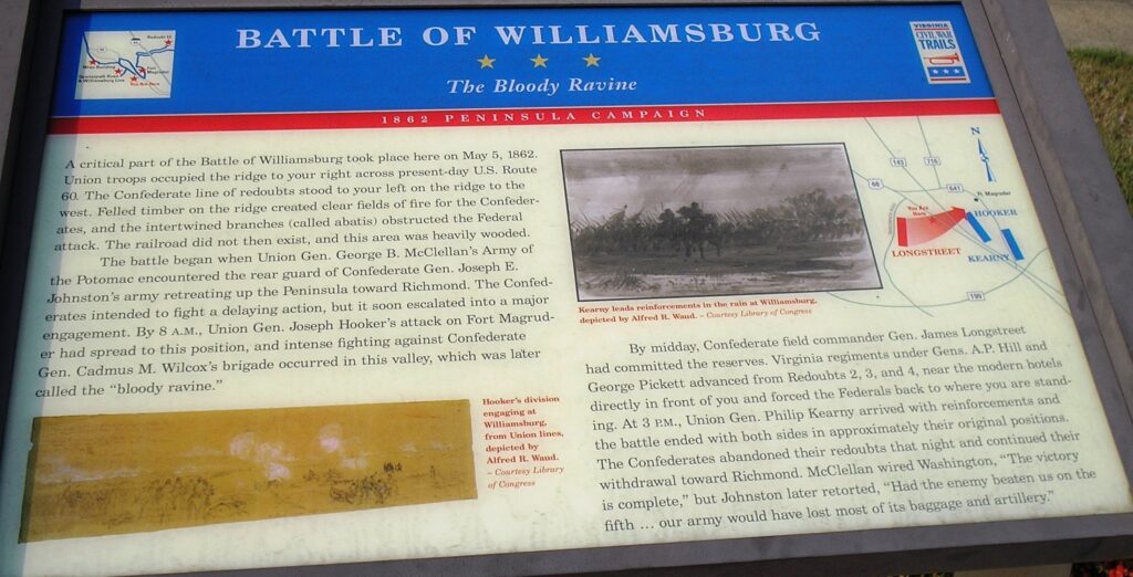 BATTLE OF WILLIAMSBURG WAR MEMORIAL PANEL