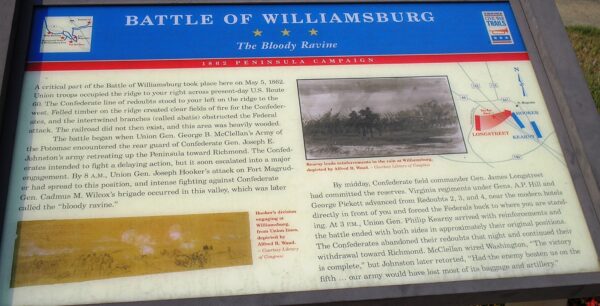 BATTLE OF WILLIAMSBURG WAR MEMORIAL PANEL
