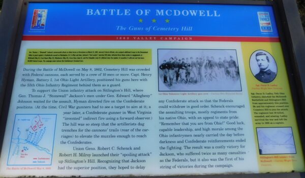 BATTLE OF MCDOWELL WAR MEMORIAL PANEL