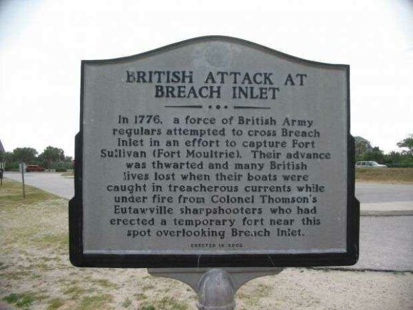 BRITISH ATTACK AT BEACH INLET WAR MEMORIAL MARKER