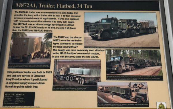 M872A1, TRAILER, FLATBED, 34 TON MEMORIAL PANEL