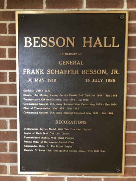BESSON HALL MEMORIAL PLAQUE B