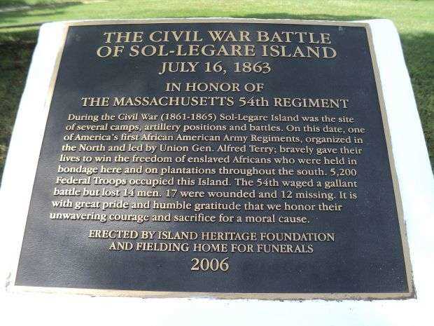 BATTLE OF SOL-LEGARE ISLAND MEMORIAL PLAQUE