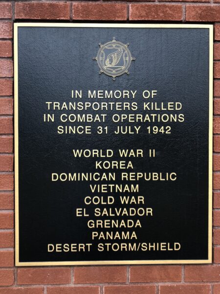 IN MEMORY OF TRANSPORTERS KILLED IN COMBAT MEMDORIAL PLAQUE A